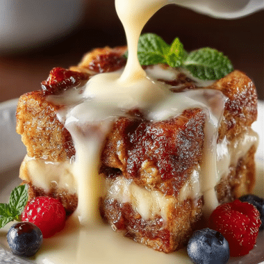 Decadent Old Fashioned Bread Pudding With Vanilla Sauce Bliss