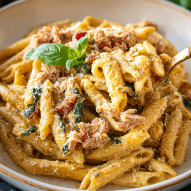 Pasta With Pesto and Tuna